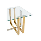 Silver and Gold Steel Frame Coffee Table with Glass Top | Alvea