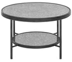 Black Antique Mirror 2 Tier Round Coffee Table | Xania