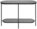 Black Wooden Top Rectangular Console Table with Metal Frame, Xania