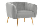 Grey Velvet Channel Tufted Accent Chair | Larissa