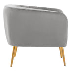 Grey Velvet Channel Tufted Accent Chair | Larissa