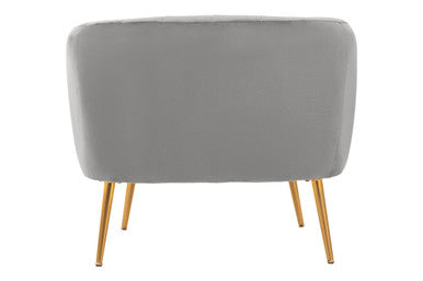 Grey Velvet Channel Tufted Accent Chair | Larissa