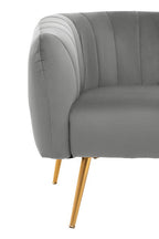 Grey Velvet Channel Tufted Accent Chair | Larissa