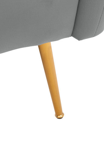 Grey Velvet Channel Tufted Accent Chair | Larissa