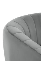 Grey Velvet Channel Tufted Accent Chair | Larissa