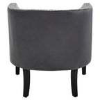 Grey Velvet Studded Chair | Larissa