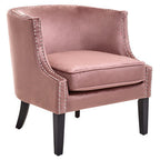 Pink Velvet Studded Chair | Larissa
