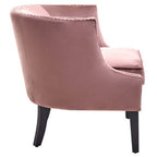 Pink Velvet Studded Chair | Larissa