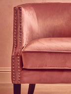 Pink Velvet Studded Chair | Larissa