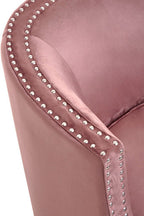 Pink Velvet Studded Chair | Larissa