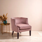 Pink Velvet Studded Chair | Larissa