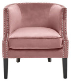 Pink Velvet Studded Chair | Larissa