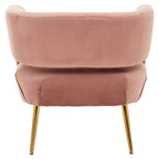 Pink Velvet Curved Accent Chair | Larissa
