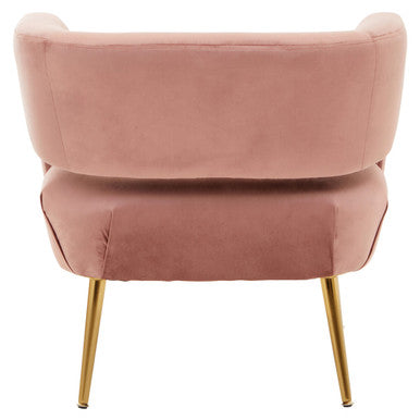 Pink Velvet Curved Accent Chair | Larissa