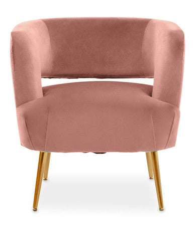 Pink Velvet Curved Accent Chair | Larissa