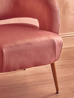 Pink Velvet Curved Accent Chair | Larissa