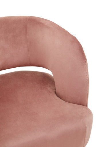 Pink Velvet Curved Accent Chair | Larissa