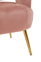 Pink Velvet Curved Accent Chair | Larissa