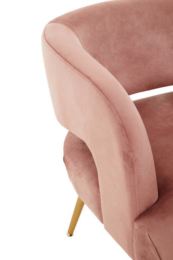 Pink Velvet Curved Accent Chair | Larissa
