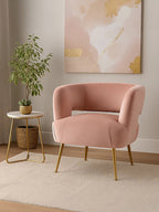 Pink Velvet Curved Accent Chair | Larissa