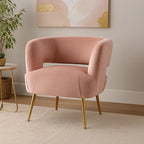 Pink Velvet Curved Accent Chair | Larissa