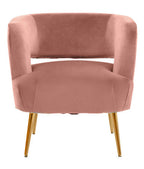 Pink Velvet Curved Accent Chair | Larissa