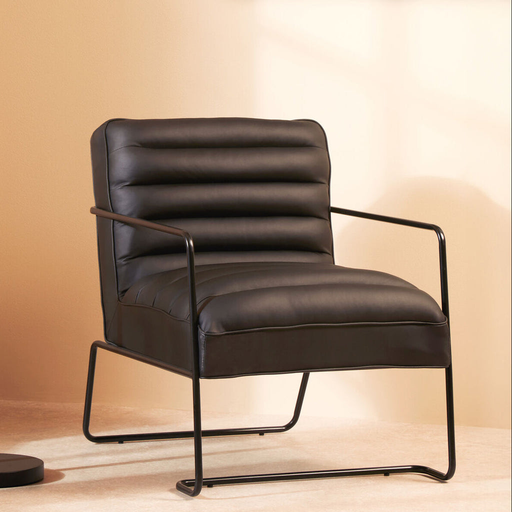 Leather Effect Black Chair | New Foundry