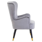 Grey Velvet Cut Out Back Chair | Loretta