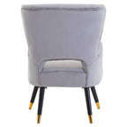 Grey Velvet Cut Out Back Chair | Loretta