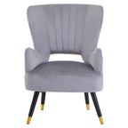 Grey Velvet Cut Out Back Chair | Loretta