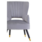 Grey Velvet Cut Out Back Chair | Loretta