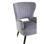 Grey Velvet Cut Out Back Chair | Loretta