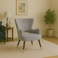 Grey Velvet Cut Out Back Chair | Loretta
