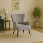Grey Velvet Cut Out Back Chair | Loretta