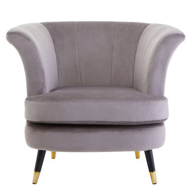 Mink Velvet Curved Accent Chair | Loretta