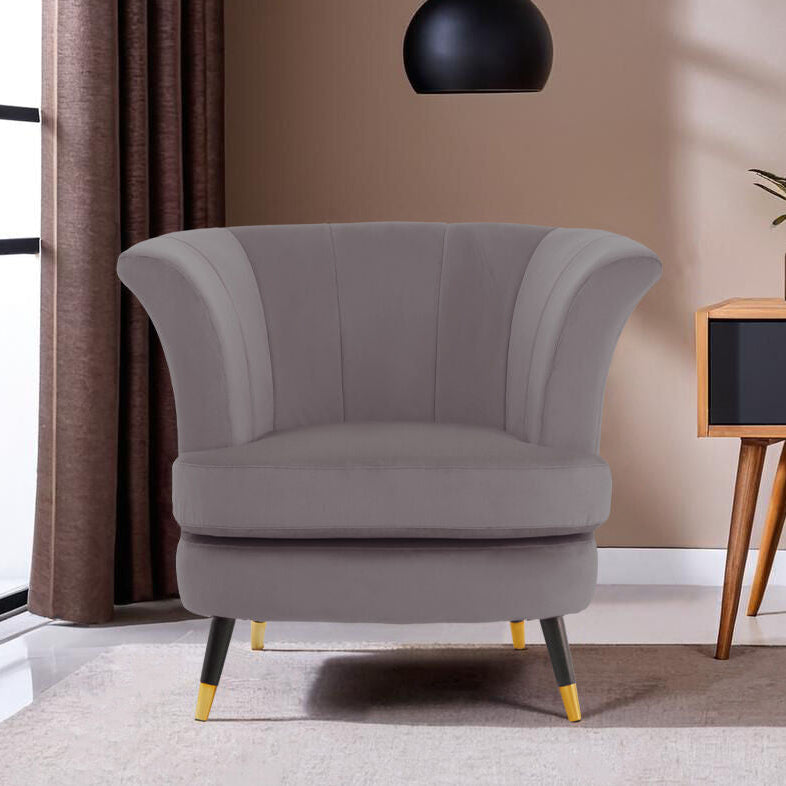 Mink Velvet Curved Accent Chair | Loretta