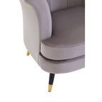 Mink Velvet Curved Accent Chair | Loretta