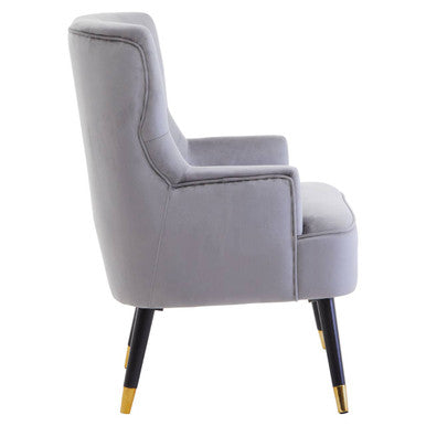 Grey Velvet Tufted Chair | Loretta