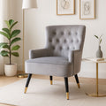 Grey Velvet Tufted Chair | Loretta