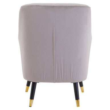 Mink Velvet Accent Chair with Black Legs | Loretta