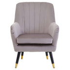 Mink Velvet Accent Chair with Black Legs | Loretta