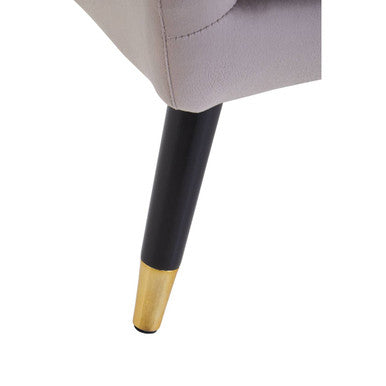 Mink Velvet Accent Chair with Black Legs | Loretta