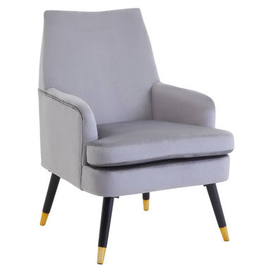 Grey Velvet Accent Chair | Loretta