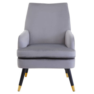 Grey Velvet Accent Chair | Loretta