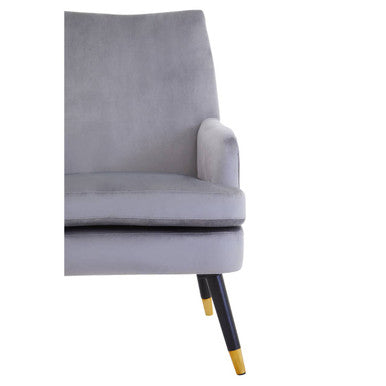 Grey Velvet Accent Chair | Loretta