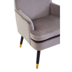 Mink Velvet Accent Chair with Wooden Legs | Loretta