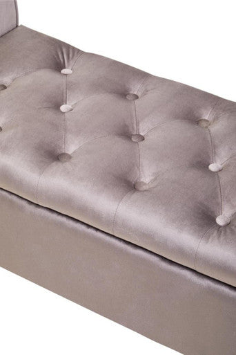 Loretta Mink Velvet Ottoman Storage Bench