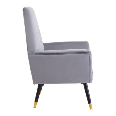 Grey Velvet Button Detail Chair | Loretta