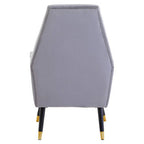 Grey Velvet Button Detail Chair | Loretta