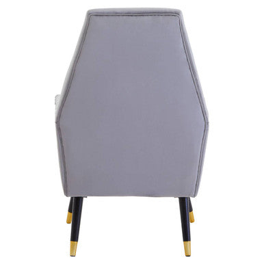 Grey Velvet Button Detail Chair | Loretta